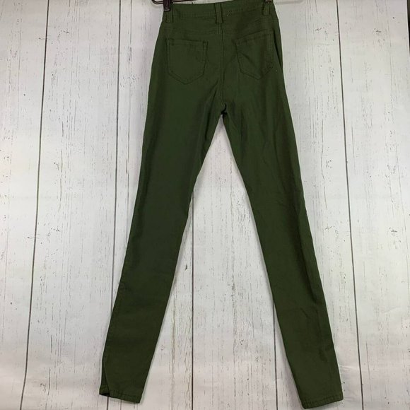 T&Y Large Skinny Fit Stretch Mid Rise‎ Green Jeans Pants Denim Women - Picture 2 of 9